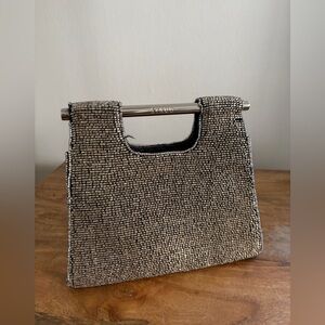 STAUD Silver beaded bag